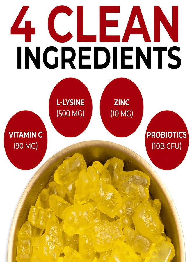 Terramed Just Think Comfort Cold Sore Treatment for Lip & Skin Support with L-Lysine, Zinc, Vitamin C & Probiotics | Vegan Immunity Booster That Helps Prevent Outbreaks & Promotes Faster Healing | 60 Berry Flavored Gummies - Image 5